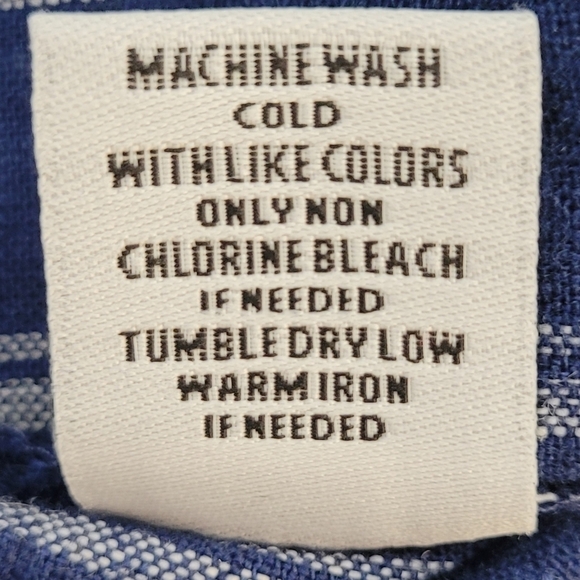 Habitat Linen Blend Blue White Striped Wide Leg Cropped Pull-On Pants - Size M - Picture 11 of 11